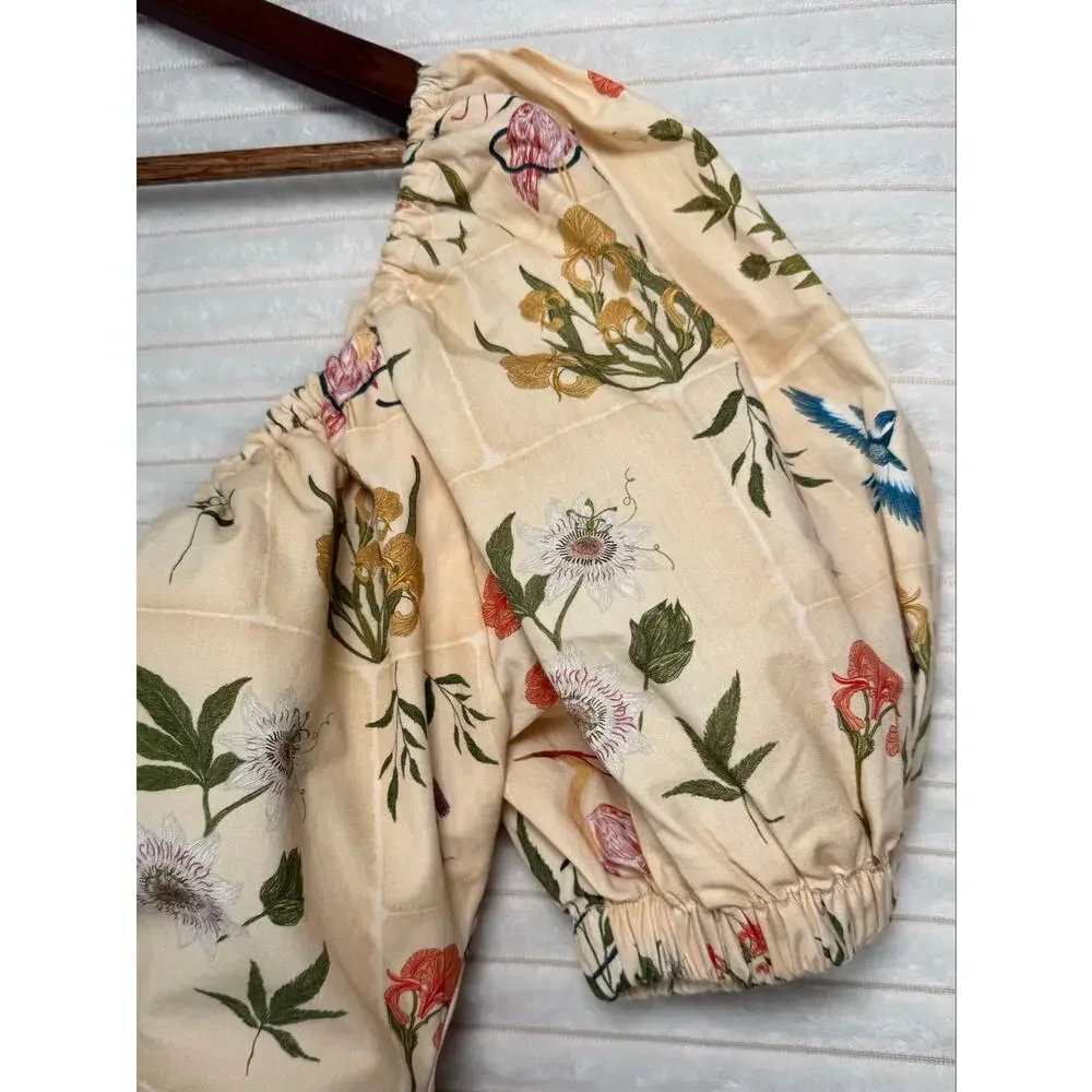 Agua by Agua Bendita Manzanilla Paraiso XL Cotton Floral Mini Dress NWT $510 - Picture 7 of 16